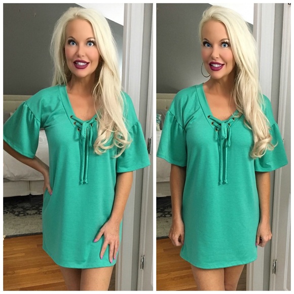 Dresses & Skirts - ❤️SUMMER CLEARANCE Mint Tie Front Soft Dress!
